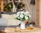 2PCS Faux Peonies in Ceramics Vase Artificial Flowers Bulk Silk Fake Bouquet Floral Arrangements Centerpieces Decor